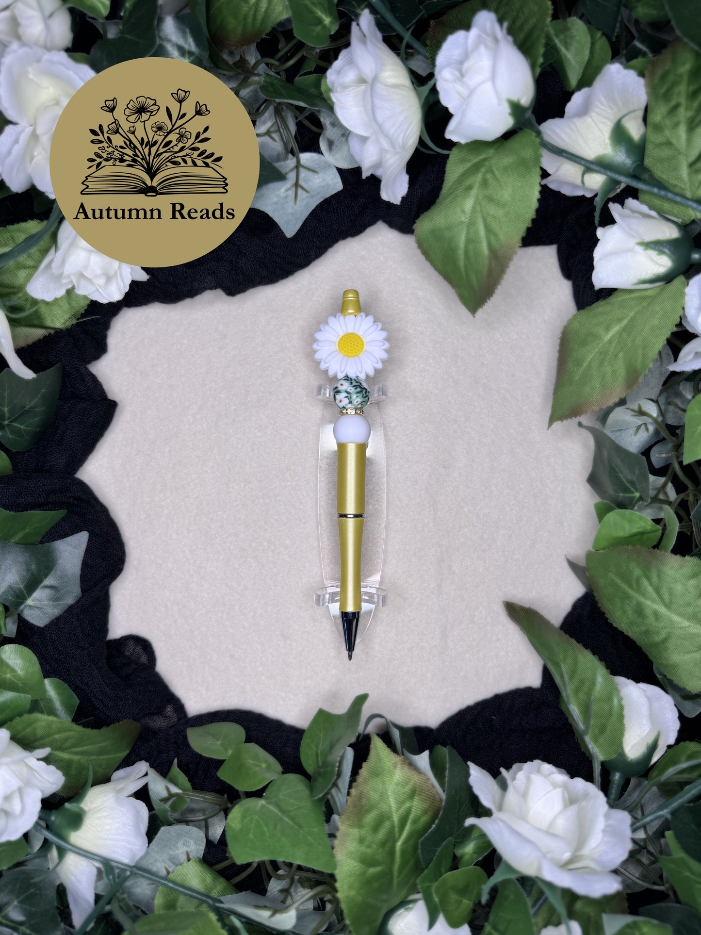 Blooming Daisy Beaded Ballpoint Pen