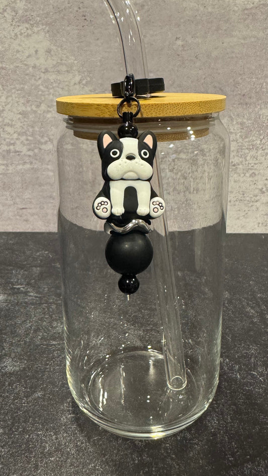 Boston Terrier Straw Buddy