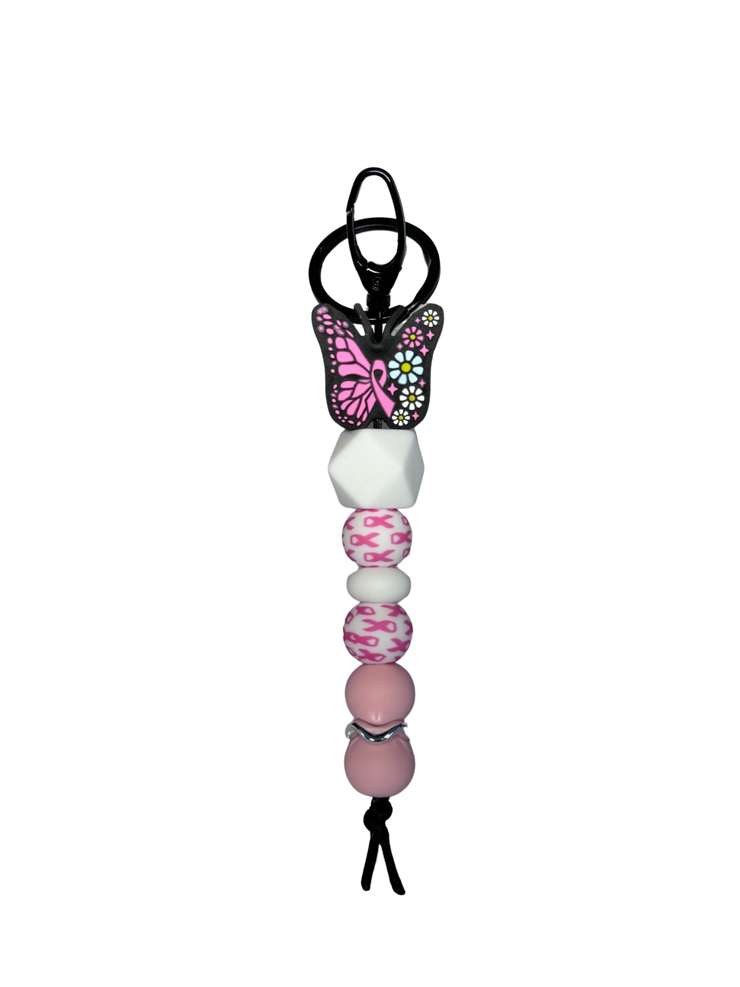 Breast Cancer Butterfly Keychain