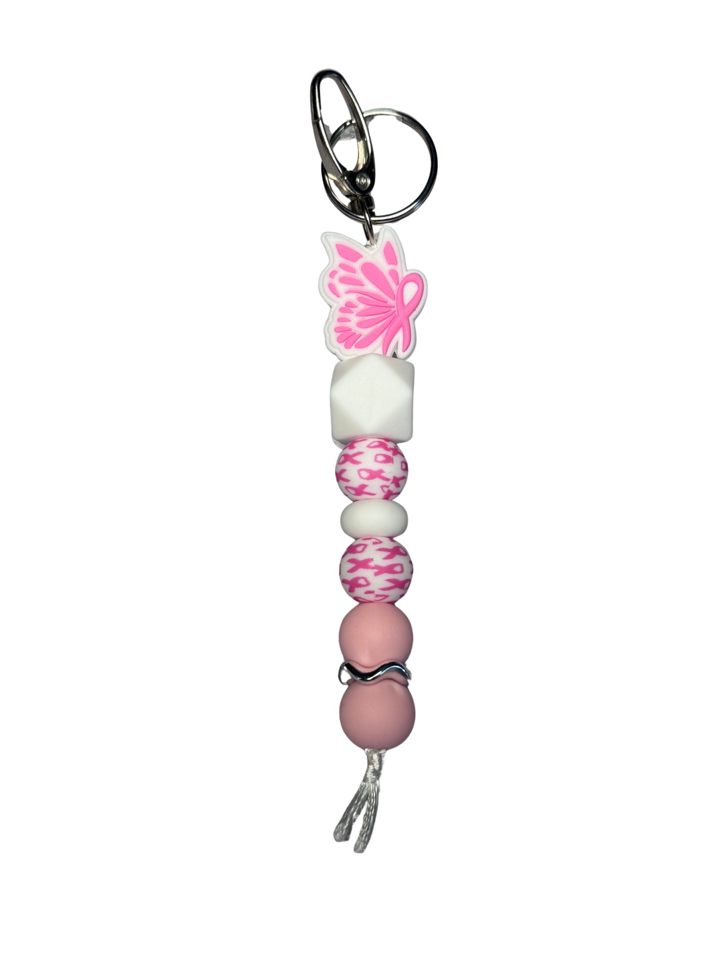 Breast Cancer Wing Keychain