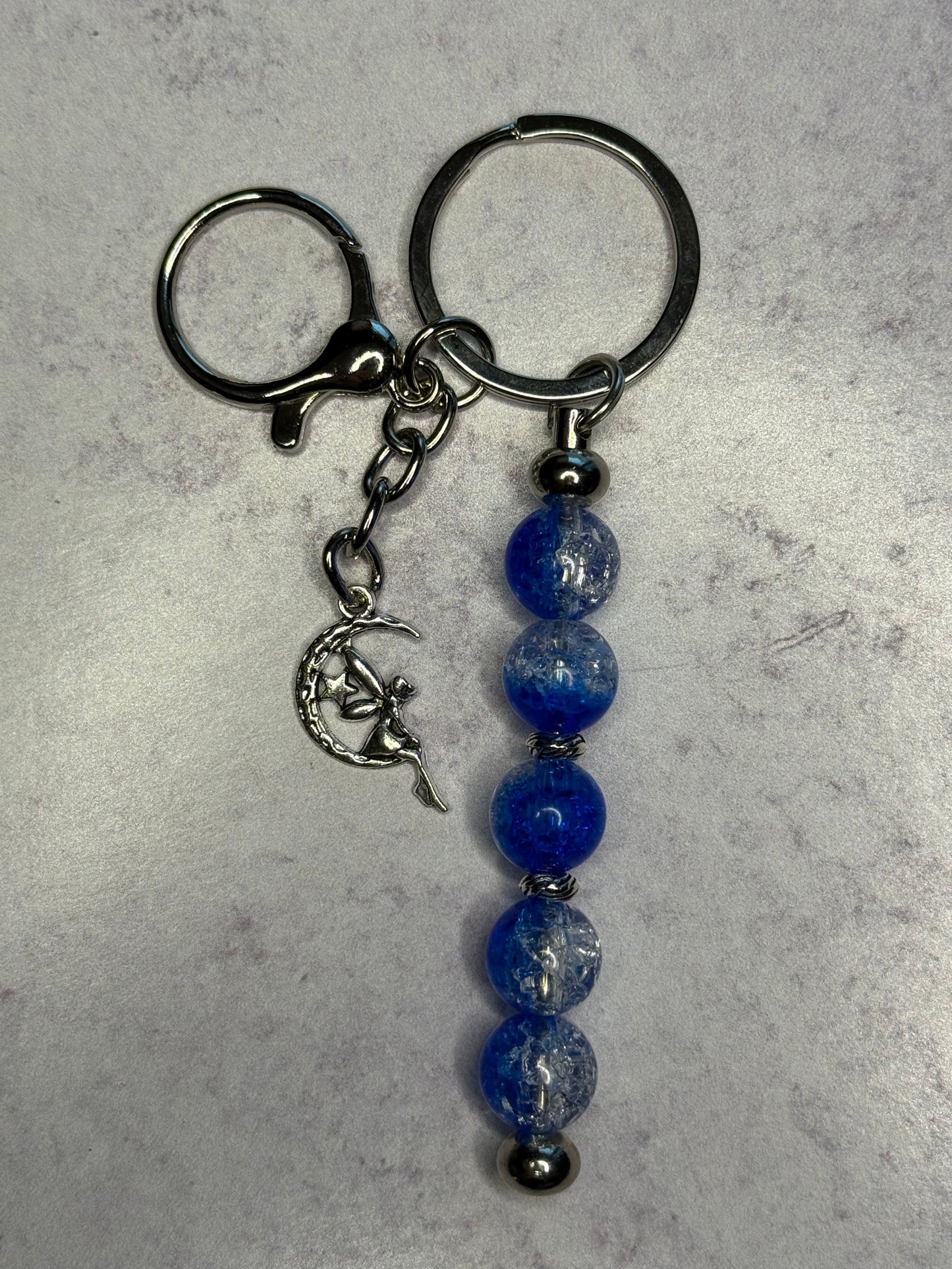 Fairy Moon Beaded Keychain