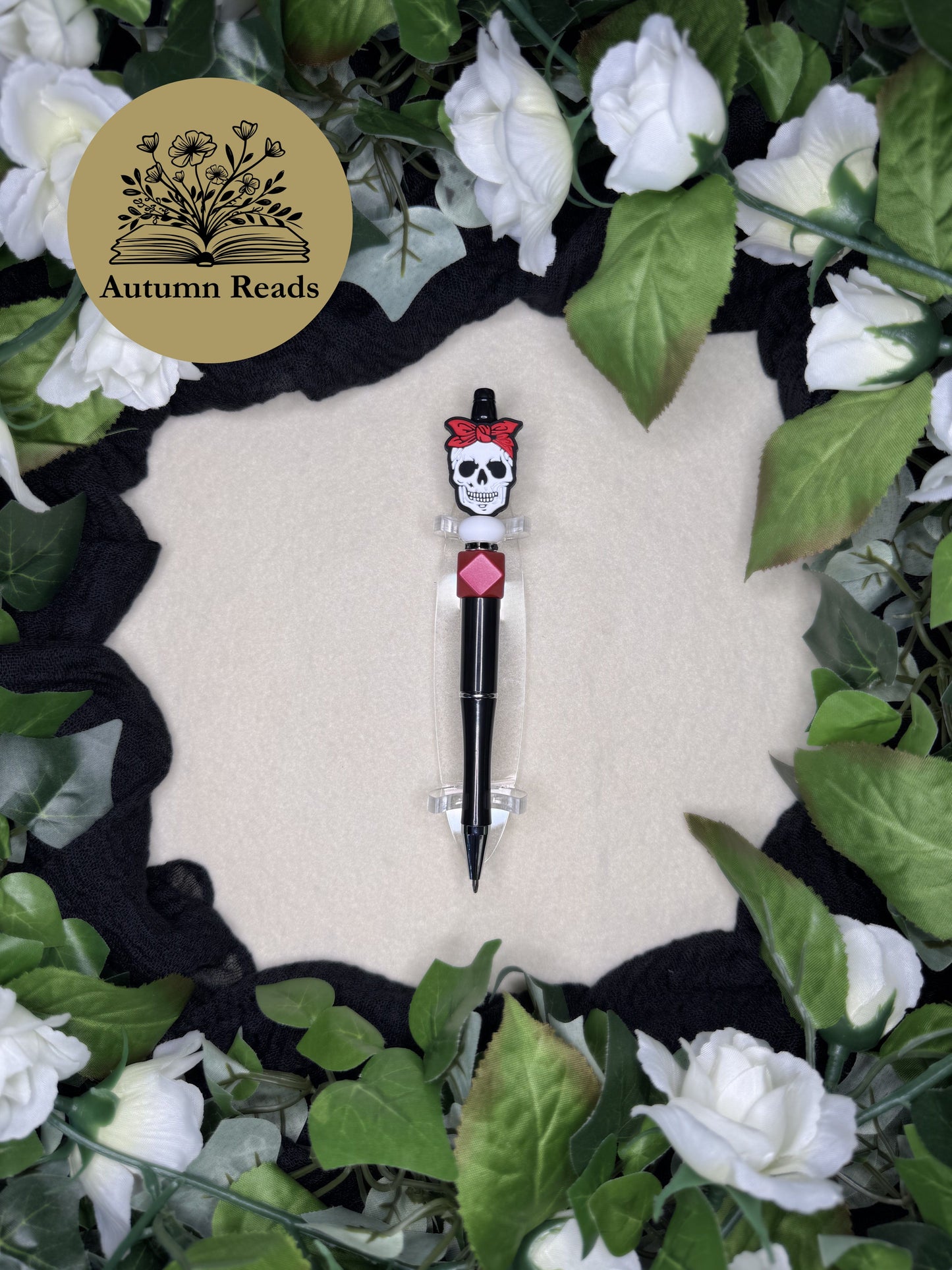 Skully Beaded Ballpoint Pen