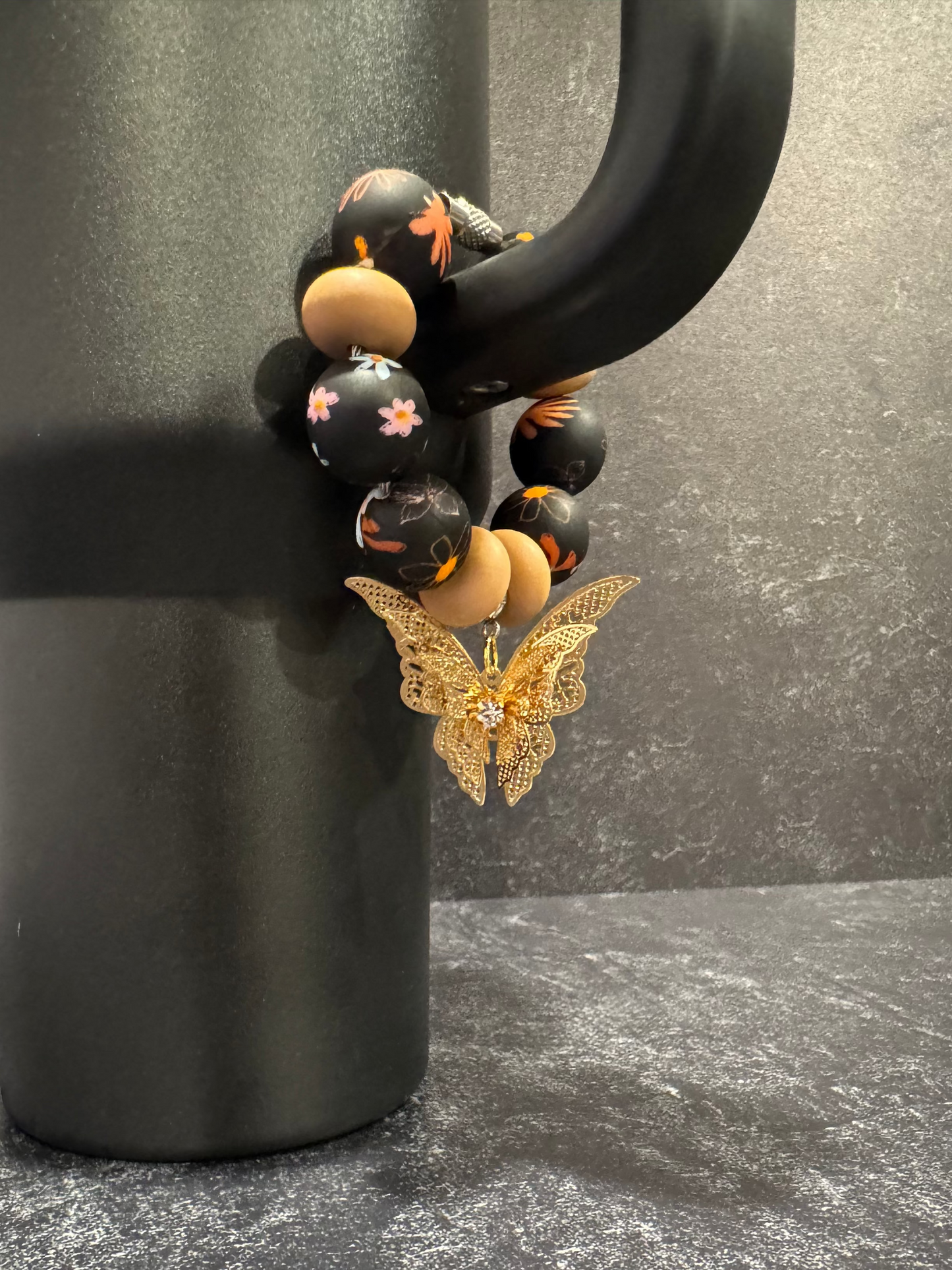 Butterfly Beaded Cup Handle Accessory