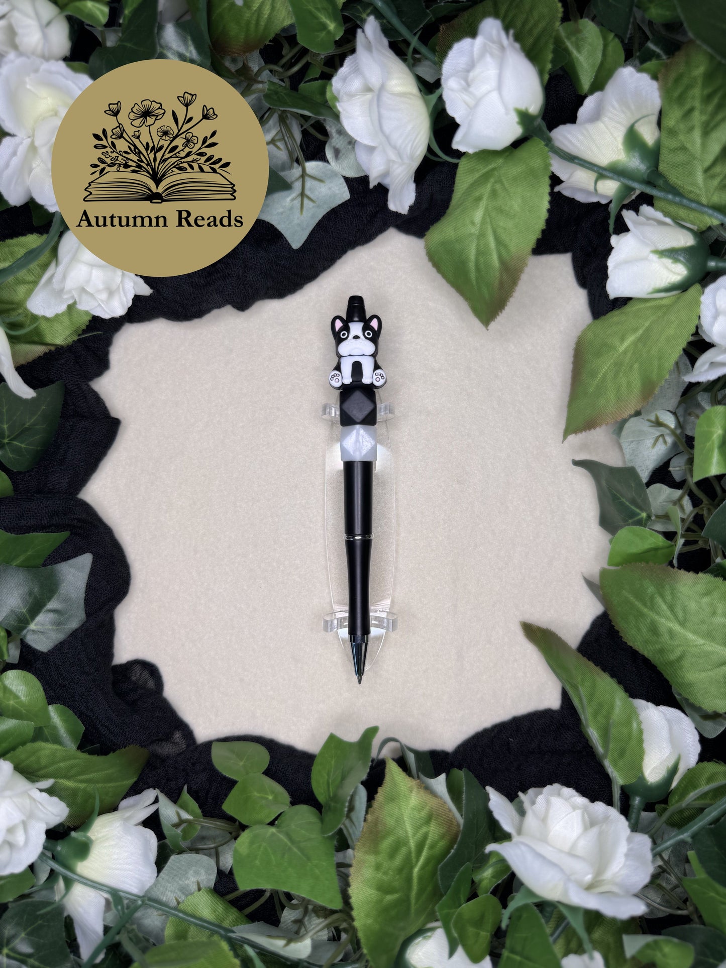 Boston Terrier Beaded Ballpoint Pen