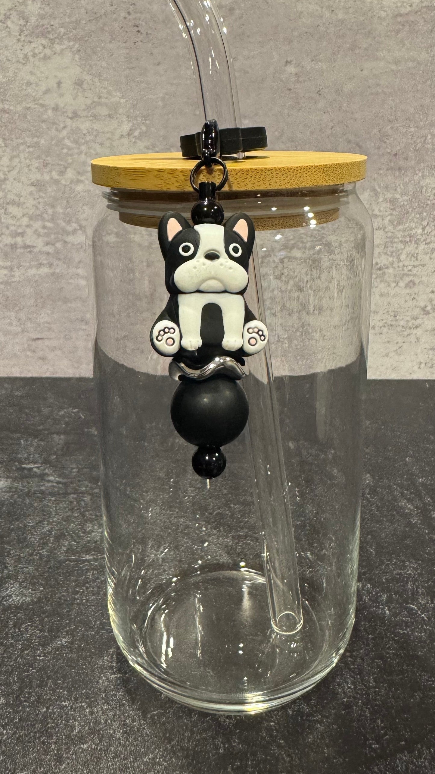 Boston Terrier Straw Buddy