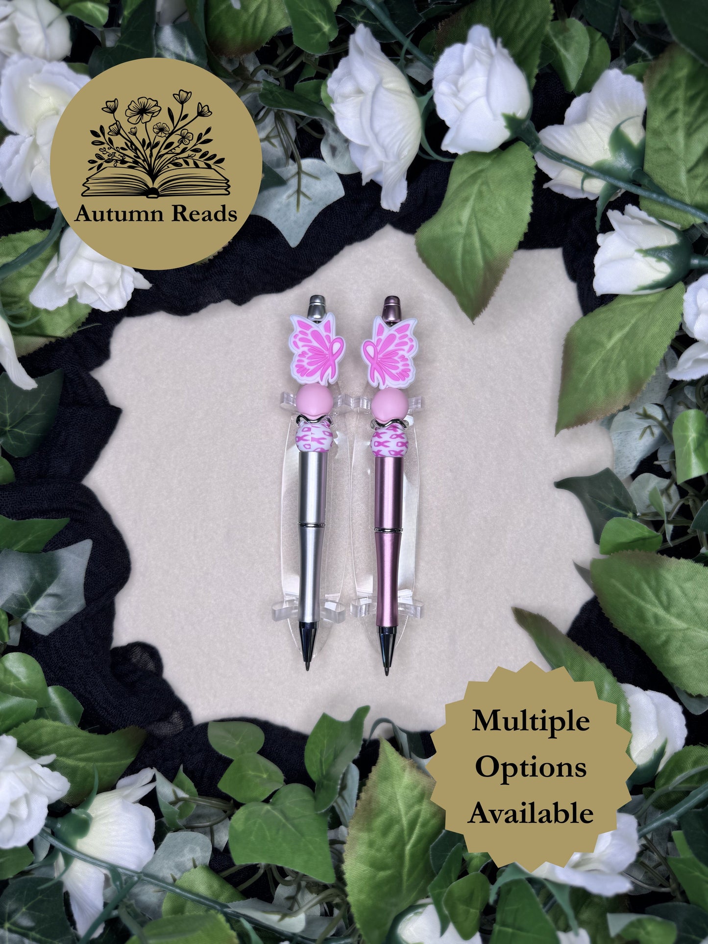 Breast Cancer Wing Beaded Ballpoint Pen