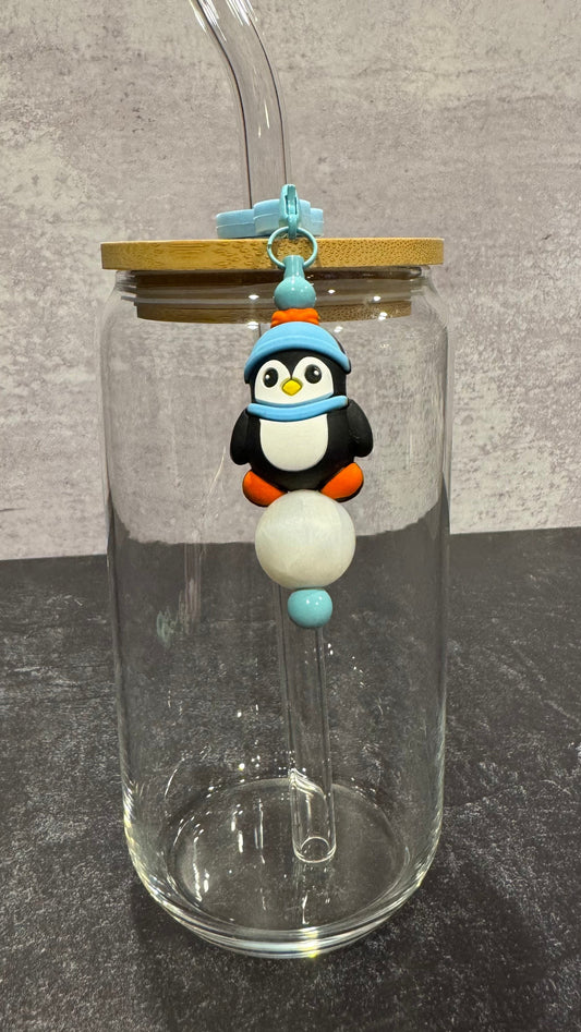 Cozy Penguin Straw Buddy