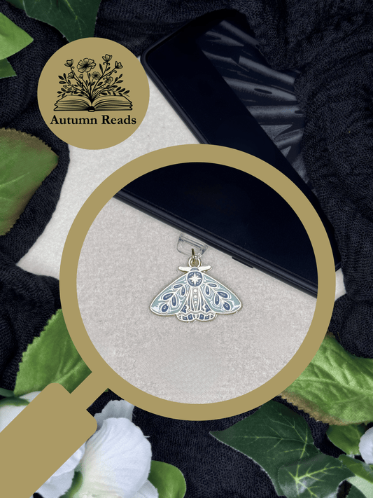 Light Blue Star Moth USB‑C Dust Plug Charm