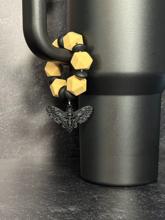 Skull Moth Beaded Cup Handle Accessory