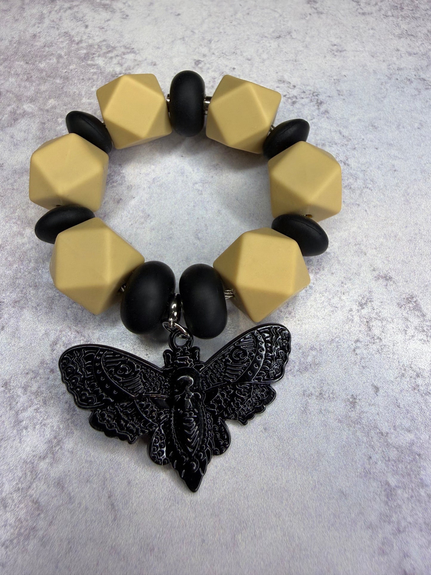 Skull Moth Beaded Cup Handle Accessory