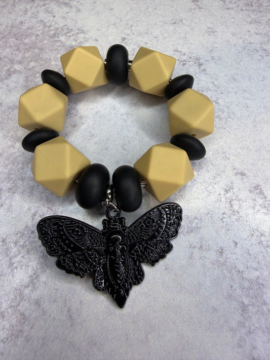 Skull Moth Beaded Cup Handle Accessory