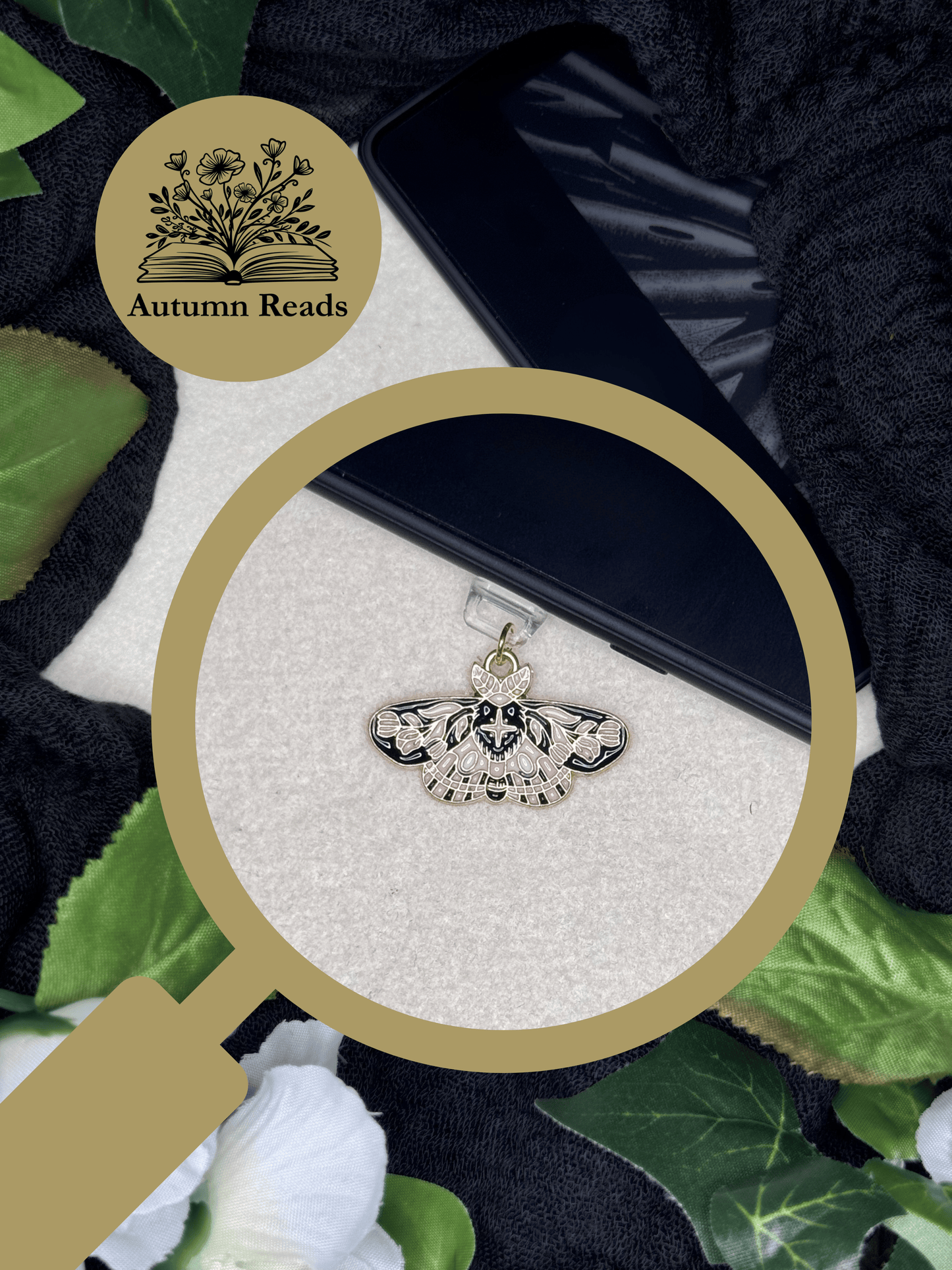 Tulip Moth USB‑C Dust Plug Charm
